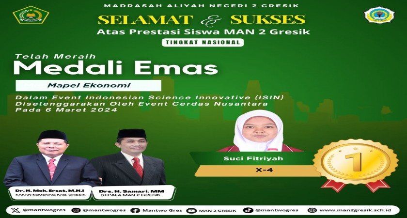 Suci Fitriyah Raih Medali Emas dalam Indonesian Science Innovative (ISIN)