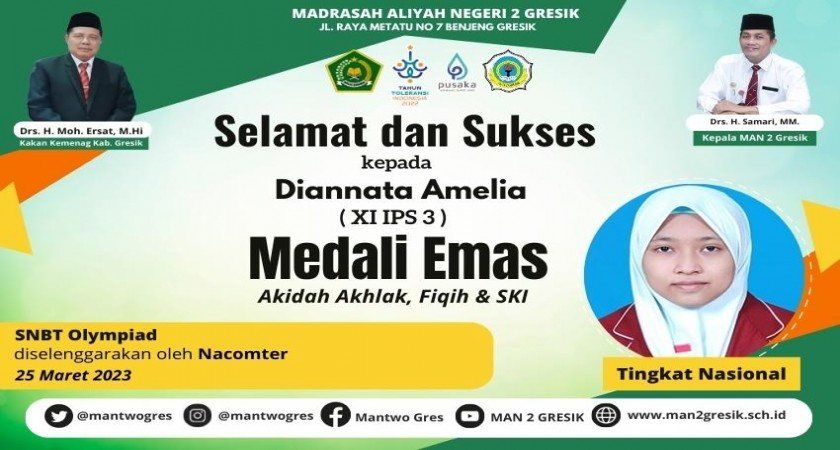 SISWI MAN 2 GRESIK KEMBALI RAIH PRESTASI NASIONAL DI BIDANG FISIKA