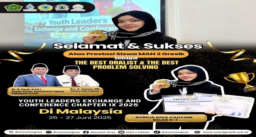 Siswa MAN 2 Gresik Raih Penghargaan Internasional di Malaysia: The Best Oralist & The Best Problem Solving