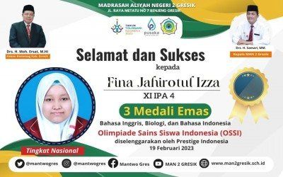 LUAR BIASA! FINA BIKIN BANGGA MAN 2 GRESIK DENGAN PEROLEHAN MEDALI EMASNYA