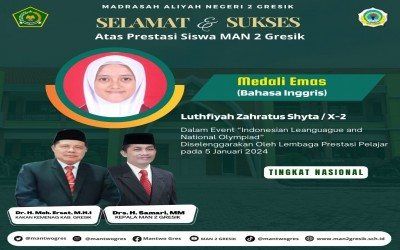 Luthfiyah Zahratus Shyta, Siswa Kelas X-2 MAN 2 Gresik, Sabet Emas di Indonesian Language & Social Olympiad