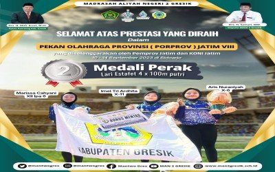 Kemenangan Siswa MAN 2 Gresik pada PORPROV JATIM cabang Lari Estafet