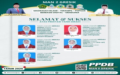 Lima Siswa MAN 2 Gresik Raih Medali Perak di Ajang Nasional