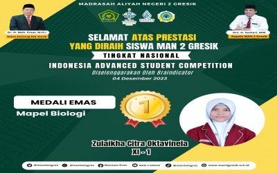 Zulaikha Citra Oktavinela, Siswa MAN 2 Gresik, Raih Medali Emas dalam Indonesia Advanced Student Competition 2023