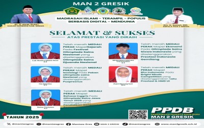 Buat Bangga Madrasah ! Lima Siswa MAN 2 Gresik Raih Medali Perak di Ajang Olimpiade Nasional