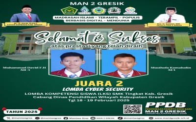 Siswa MAN 2 Gresik Raih Juara 2 dalam Lomba Cyber Security LKS SMK Tingkat Kabupaten Gresik