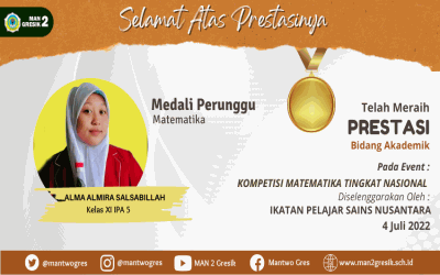 ALMA ALMIRA RAIH MEDALI PERUNGU MATEMATIKA TINGKAT NASIONAL