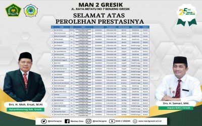 KEREN ! SISWA MAN 2 GRESIK TOREHKAN PRESTASI BIDANG SAINS TINGKAT NASIONAL